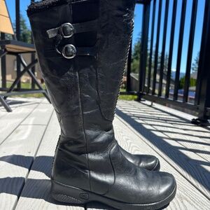 Black Leather Knee-High Boots